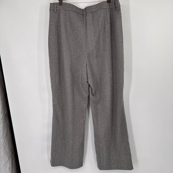 Vero Moda Womens Grey Melange herringbone Wide Trousers pants size 12 new $75 - Picture 14 of 16